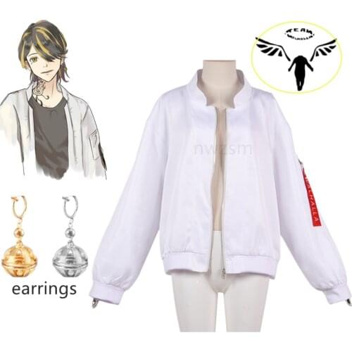 Tokyo Revengers Hanemiya Kazutora Cosplay Costumes White Coat Valhalla Uniform Baseball Coat Mikey Draken Halloween Kids Adults