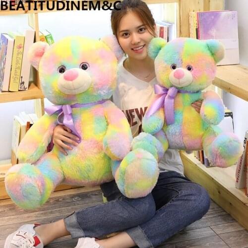 Cute Rainbow Bear Plush Toys, Teddy Bear Plush Toys, Animal Stuffed Toys, Children Toys, Birthday Gifts, Home Decorations