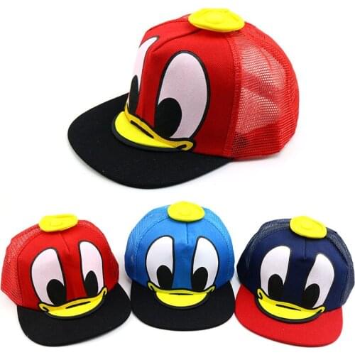 Fashion Donald Duck Cartoon Kids Hat Boys Girls Baseball Caps Cute Net Baseball Hat Cartoon Hat Sun Shading Hip Hop Hat