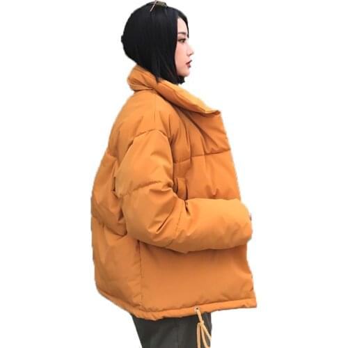 Korean style fashion stand collar parkas women Fad winter thick female jackets warm solid down cotton coats ladies outwear