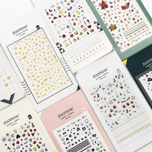 Cartoon Mini Animal Cherry Blossom Nail Stickers Decorative Diary Planner Scrapbooking Stationery Sticker Mobile Keyboard Decals