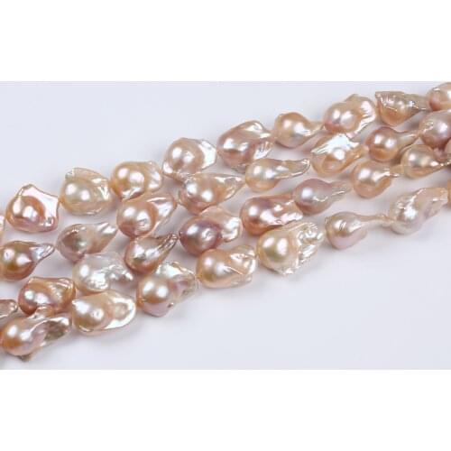 Natural big size freshwater baroque shape real pearls natural color pearl strings