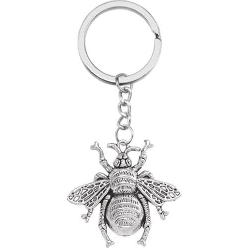 2019 Newest Hot Series Retro Keychain corlour Circle Animal Bee Shape Pendant Men And Women Fashion Simple Ornament Gift