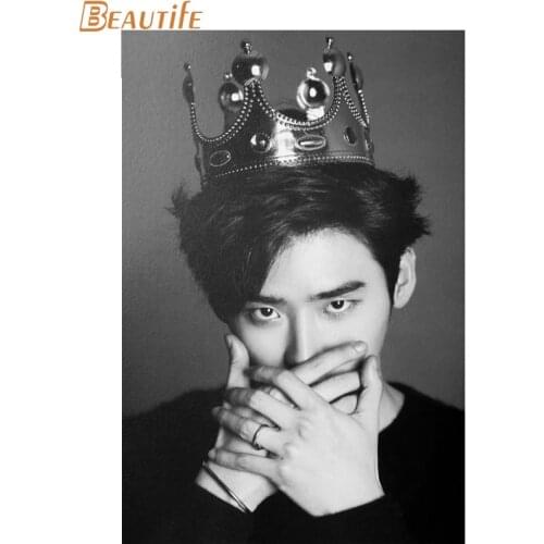 Custom Lee Jong Suk Silk Fabric poster Home Decoration Wall Art New Cloth Silk Fabric wall poster print