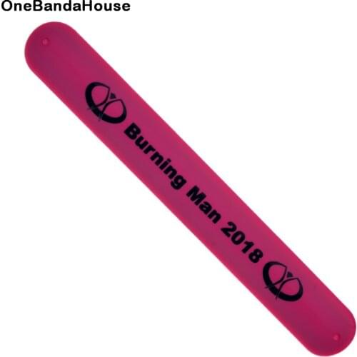 OneBandaHouse Custom Design Silicone Rubber Slap Band Printed Yow Own Logo Bangle