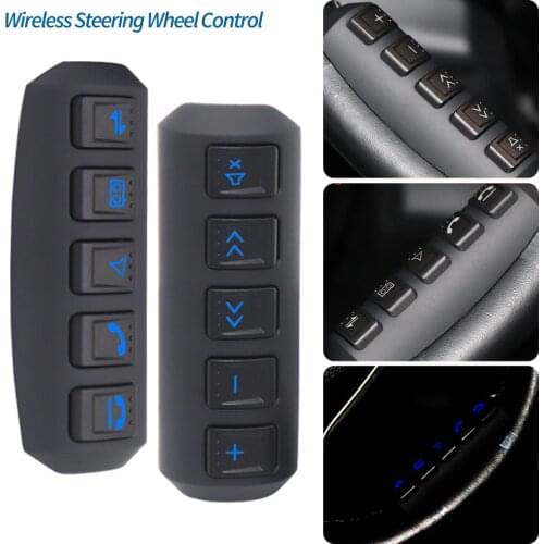 2Pcs Universal Luminous Car Steering Wheel Remote Control Multi-Function Wireless Controller Buttons Bluetooth DVD Navigation