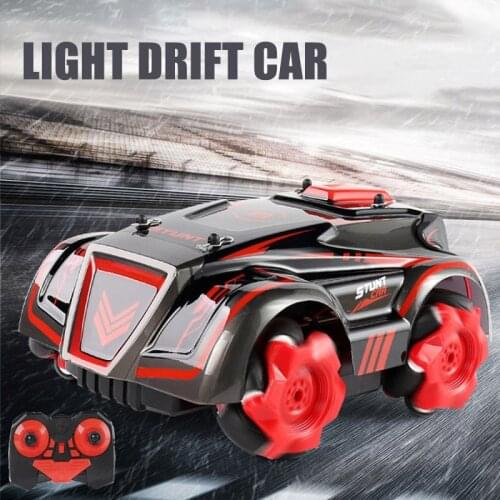 RC Car 2.4G 4CH Double-sided Rotary Light Drift Stunt Vehicle LED Musical Remote Control Racing Cars Kids Toys Gift