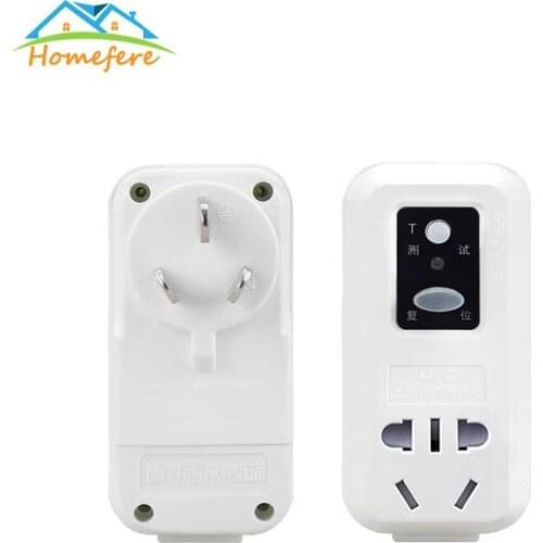 10A 16A Earth Leakage Protection Plug Safety RCD Socket Adaptor Home Circuit Breaker Cutout Power Trip Switch 220V Plug