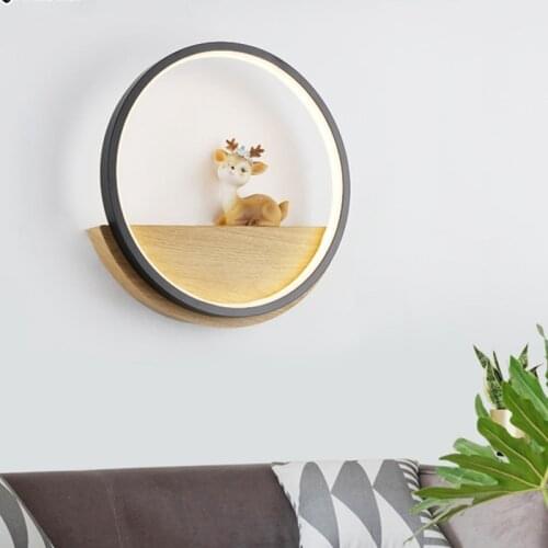 Modern LED Wall Lamps For Bedroom Bedside Indoor White Black Iron Lighting Lights Wandlamp Luminaire Deer dimmer Fixtures Abajur