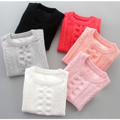 2019 New Girls Sweater Spring Autumn Children Knitted Clothes Solid Pullover Sweater For Girls 3-11Y BC744