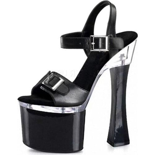 Dance Shoes 18-20cm Women Buckle Peep Toe Round Toe Suede High Heel Sandals Lady Sheepskin shoes for women Shoes