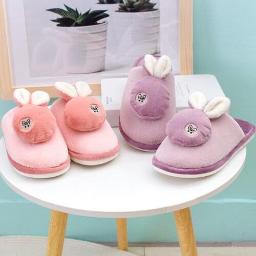 Womens winter slippers cartoon rabbit plush women Wearable Home cotton female slippers non-slip bathroom slippers MTX12