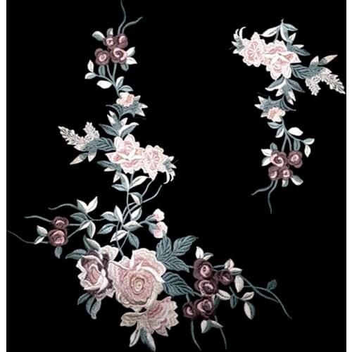 Embroidered cloth stickers Large flower patch skirt accessories DIY cheongsam accessories 3D flower embroidery flower applique