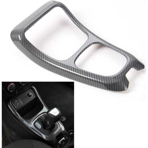 YAQUICKA Auto Car Interior Gear Shift Panel Frame Trim Styling For Jeep Compass 2017 Carbon Fiber Black ABS Car-covers Sticker