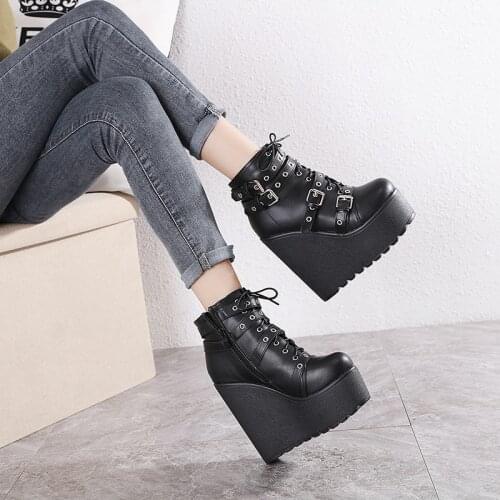 2020 new thick-soled wedges womens shoes Korean version of the versatile high-heeled shoes increased casual Canvas shoes 15 cm