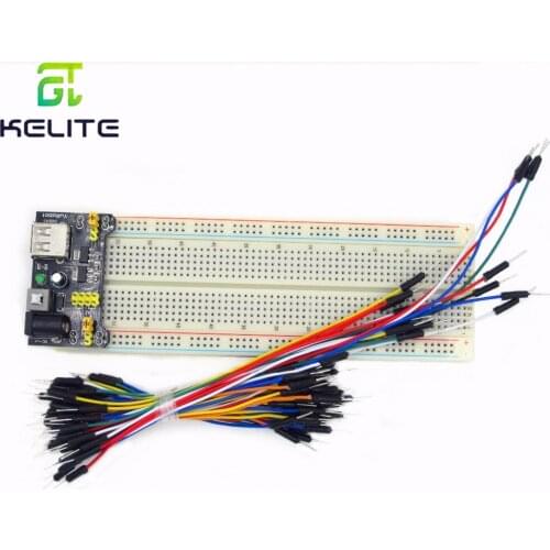 1set=3pcs 3.3V/5V MB102 Breadboard power module+MB-102 830 points Solderless Prototype Breadboard +65 jumper wires