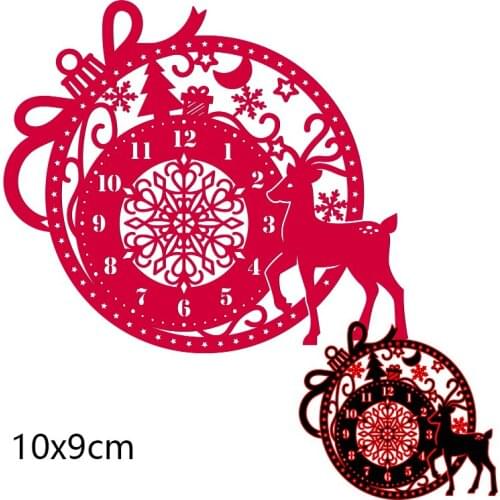 100*90mm Merry Christmas Deer Clock New Cutting DIES Stencil DIY Scrapbook Embossing Card Craft Template Paper Photo Album