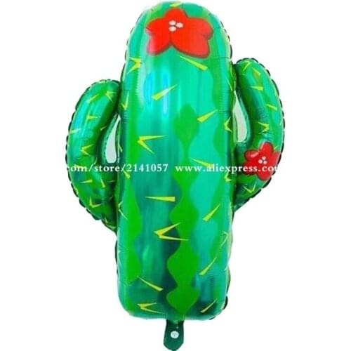 2pcs/lot Large Cactus Tree helium Foil Balloons Hawaii Tropical Forest Decorations Tropical Forest Plants Party Inflatable toys