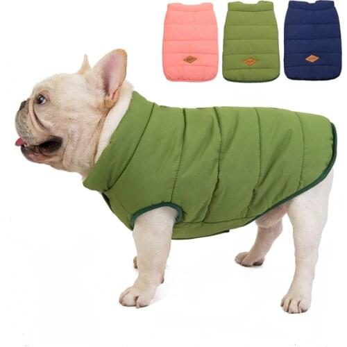 3 Colors Cotton French Bulldog Clothes Winter Warm Pet Dog Coat Jacket for Small Dogs Puppy Pug Clothing Outfit ubranka dla psa