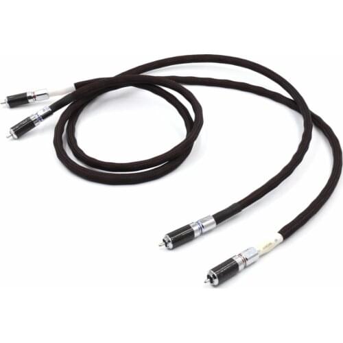 3m/pair Pure Solid Silver Phono RCA Interconnect Cables with carbon fiber RCA plug