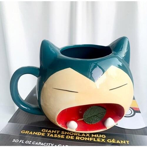 3D Snorlax Mug Large Capacity Mug Cartoon Ceramic Water Cup Milk Coffee Tea Cup Mug 1000ml Children Boys Girl Gift
