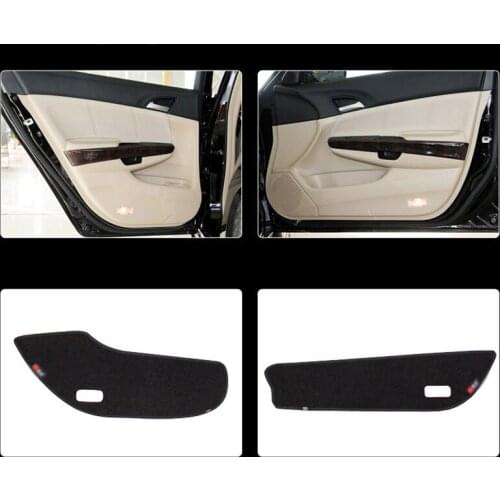4pcs Fabric Door Protection Mats Anti-kick Decorative Pads For Honda Accord 9th 2008-2013