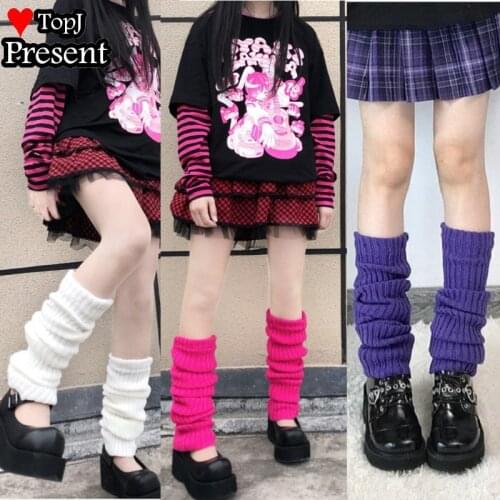 70CM Lot color Japanese JK uniform Lolita style Slouch Socks Loose Boots Knit Over Knee Leg Warmers Socks warming cover leg warm