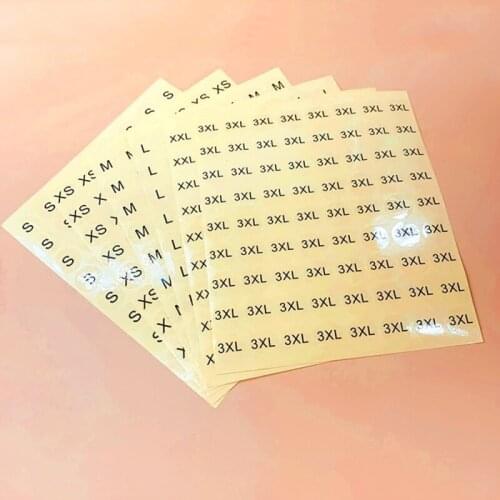 8Sheet/Pack 20mm RoundTransparent Black Size Label XS S M L XL XXL 3XL Tag For Clothing Pants Sizes Stickers DIY Supplies