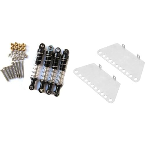4Pcs Absorber Damper for WPL C14 C24 MN D90 RC Car with ​Pedal Side Plate Slider for MN D90 D91 D99S MN99S 1/12 RC Car