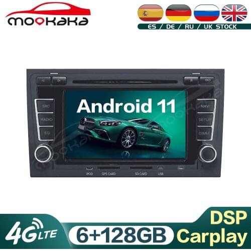 For Audi A4 2002-2007 Android 11 6G+128GB Car Multimedia Player Auto Radio GPS Navigation Audio Stereo Head Unit Carplay DSP