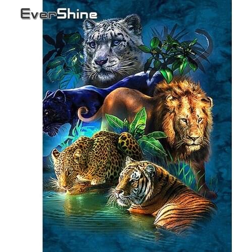 Evershine DIY Diamond Embroidery Sale Animals Cross Stitch DIamond Painting Full Drill Square Wild Animals Rhinestones Pictures