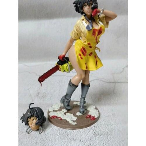 Leatherface figure Female version Chainsaw Massacre Horror Bishoujo Statue figures toys Collection for Christmas gift 20cm