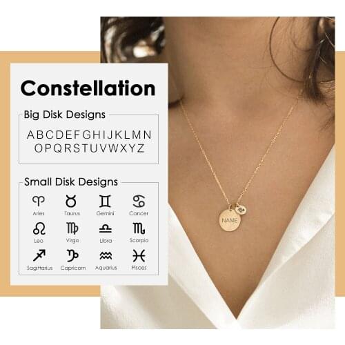 JUJIE Stainless Steel Lettering symbol Name Pendant Necklace Women Necklaces Bijoux Friend Gifts Fashion Jewelry