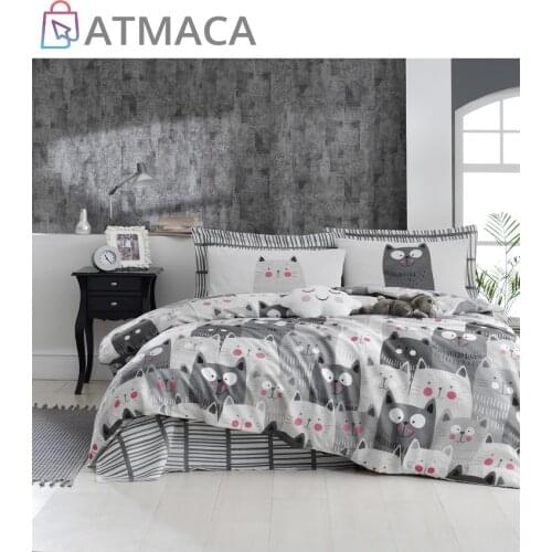 Bedding Set With Pillowcase Duvet Cover Sets Bed Linen Sheet Cats Gray Double Queen Size Quilt Covers Bedclothes