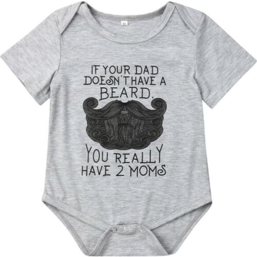 Citgeett Summer Infant Baby Boy Girl Bodysuit Short Sleeves Jumpsuit Summer Clothes Outfits Beard Gray Sunsuit