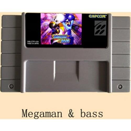 Megaman & Bass 16 bit Big Gray Game Card For USA NTSC Game Player