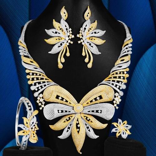 Missvikki Long Tassel Big Drop Luxury Women Bridal Cubic Zirconia Ring Bangle Necklace Earrings Dubai Jewelry Set Jewellery