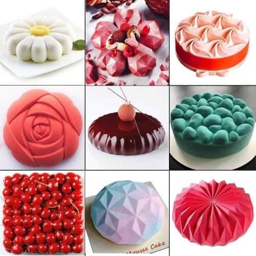 Multiple Rose Heart Cake Mold 3D Silicone Molds for DIY Baking Dessert Mousse Kitchen Bakeware Tools Art Pastry Cake Mould