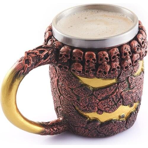 New 3d Bronze Monster Skull Cup Creative Mug Coffee Holiday Funny Gift