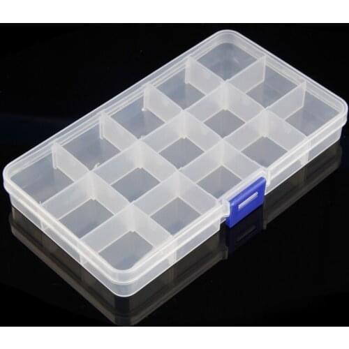 15 Grids Jewelry Organizer Storage Box To Store Earrings, Necklace, Bead, Finger Ring or Other Small Jewelry, Nail Art, Makeup