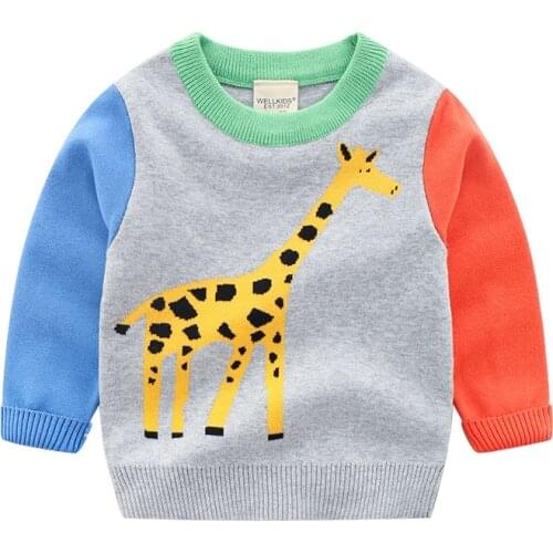 Autumn Baby Girls Boys Sweaters Coat Kids Knitting Pullovers Tops Boys Girls Cartoon Long Sleeve Sweaters Toddler Girl Sweater