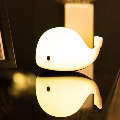 ZK20 USB Rechargeable Light Cartoon Colorful Little Whale Pat Light Led Dolphin Color Changing Colorful Atmosphere Night Light