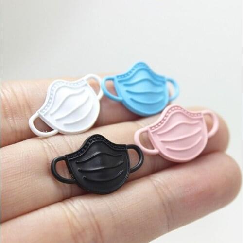 10pcs Jewelry DIY Accessories Spray-painted Masks Alloy Enamel Charms Conector Earrings Bracelet Making Pendants 14*23mm