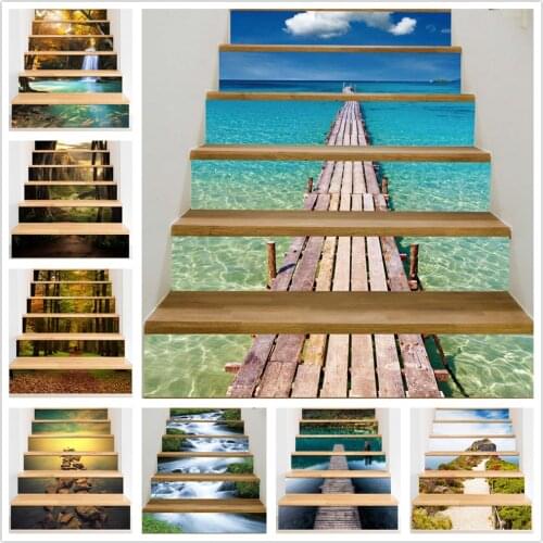 Natural Scenery Stairs Decoration Removable Waterproof Stair Steps Stickers Adesivo 3D Escada Home Decor Art Sticker Escalier
