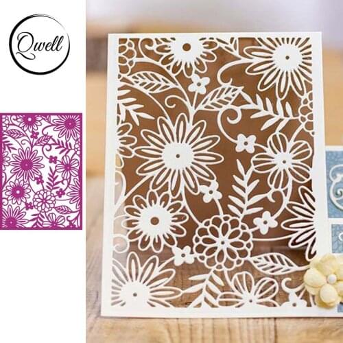 QWELL Flower Background Metal Cutting Dies for Scrapbooking and Card Making Paper Embossing Craft New 2019 die cuts