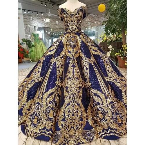 Luxury Ball Gown Evening Dress Off the Shoulder Sequined Applique Prom Gowns Puffy Skirt robe de soiree