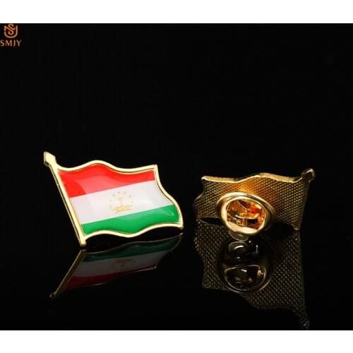 Tajikistan National Flag Pin Denim Jacket Hat Lapel Easy Detachable Souvenir Banner Badge Brooch Jewelry Collection