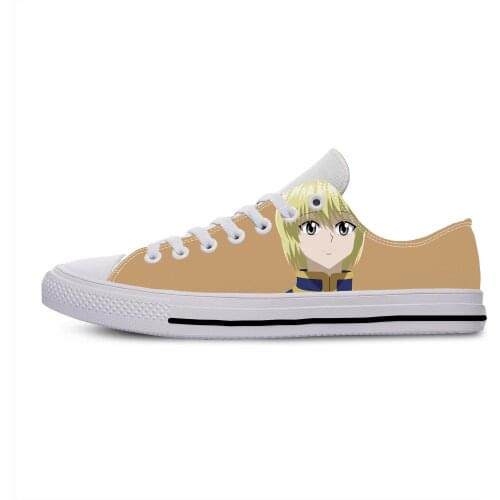 Japanese Anime Manga Hunter X Hunter Kurapika Cool Casual Cloth Shoes Low Top Lightweight Breathable 3D Print Men Women Sneakers