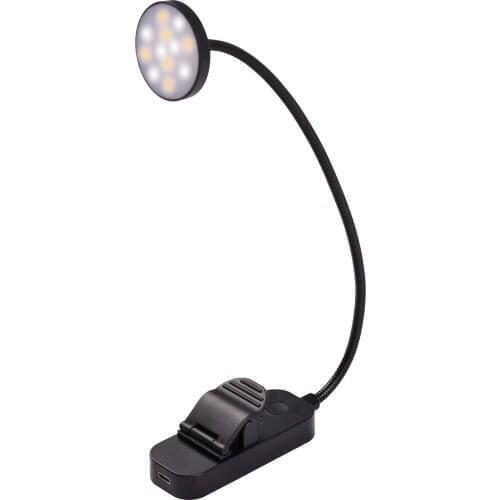 USB Rechargeable12 LEDs Book Light Clip On Reading Light LED Lamp 3 Color Temperature Stepless Dimming with Memory Function