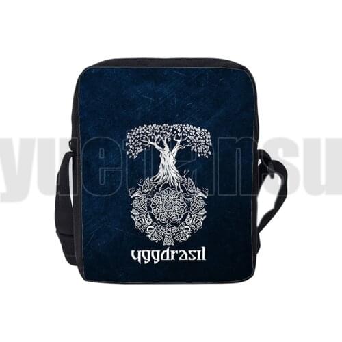 Yggdrasil Norse Tree of Life Viking Symbol Handbags Children 3D Print Zipper Canvas Crossbody Bags for Teenage Shoulder Harajuku